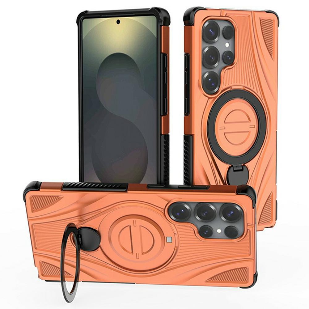 For Samsung Galaxy S26 Ultra Magnetic Case Rotating Kickstand TPU PC Shockproof Phone Back Cover