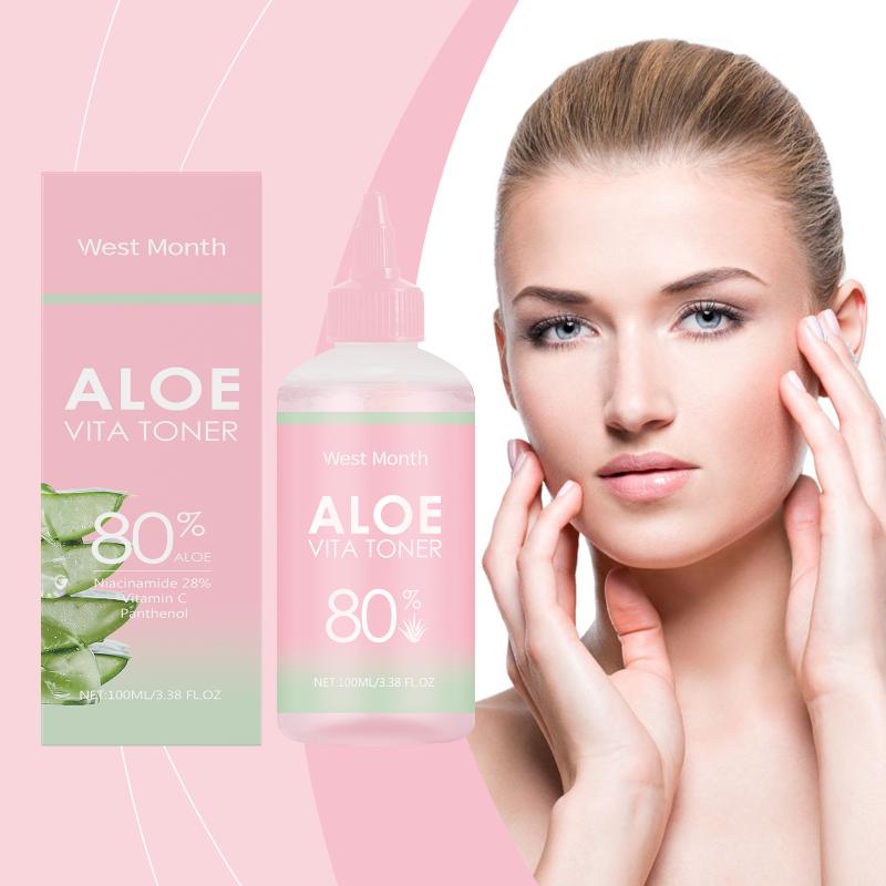 Facial Toner Serum Cleanser Set for Sensitive Skin Soothes Redness Hydrates Repairs Brightening Aloe Formula for Daily Skincare