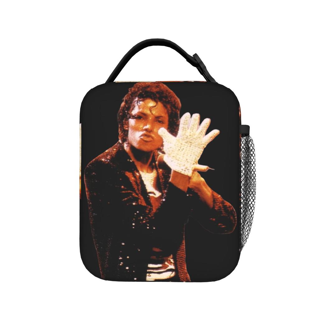 MJ king of pop Victory Tour Billie Jean Insulated Lunch Bags Cooler Bag Meal Container Tote Lunch Box Bento Pouch Beach Outdoor