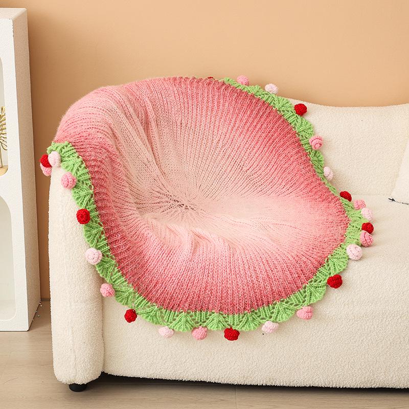 Handmade Rose and Lily Crochet Flower Blanket - Acrylic Yarn