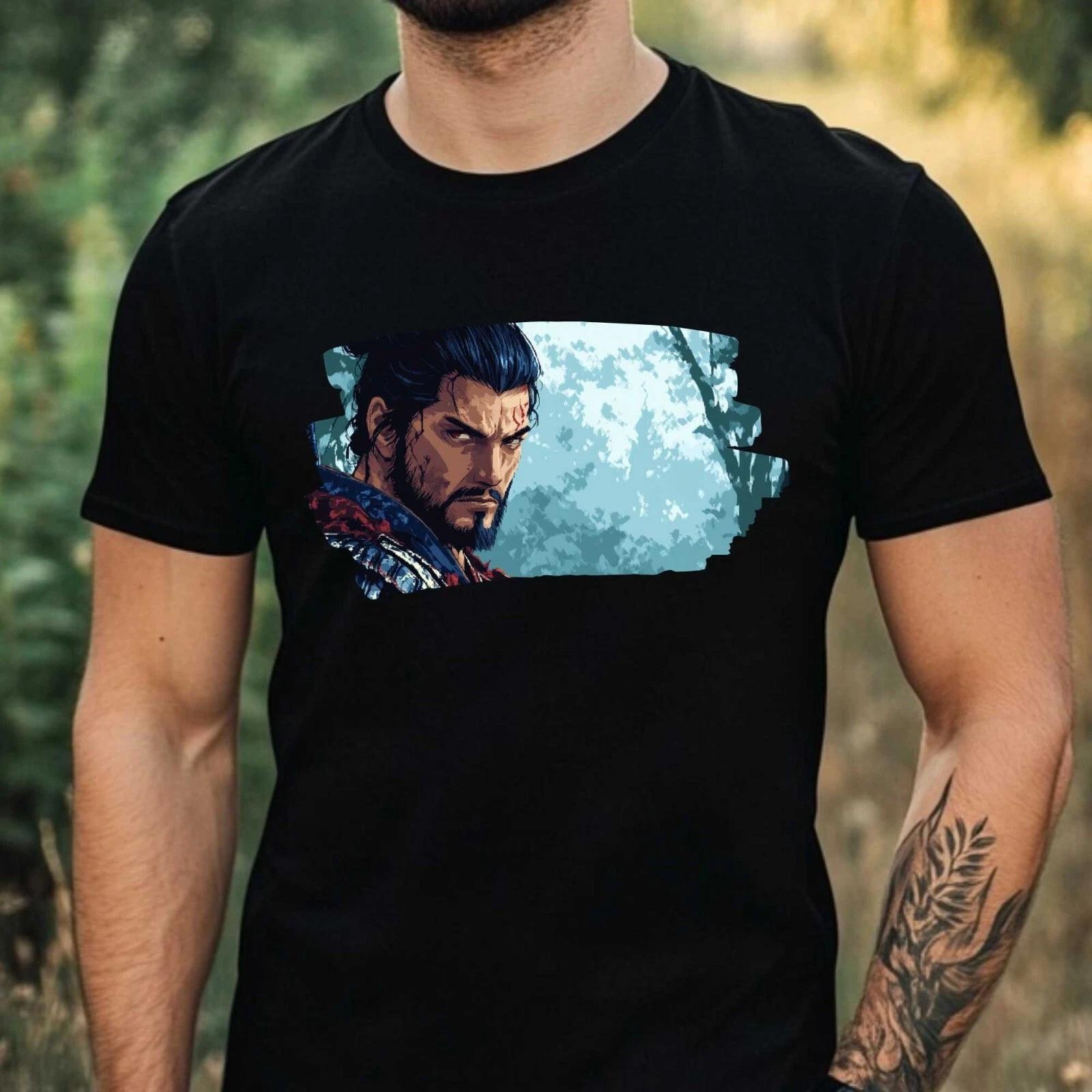 T-Shirt Herren Samurai Pixel Art Motiv Baumwolle Größe XS bis 5XL XXXL
