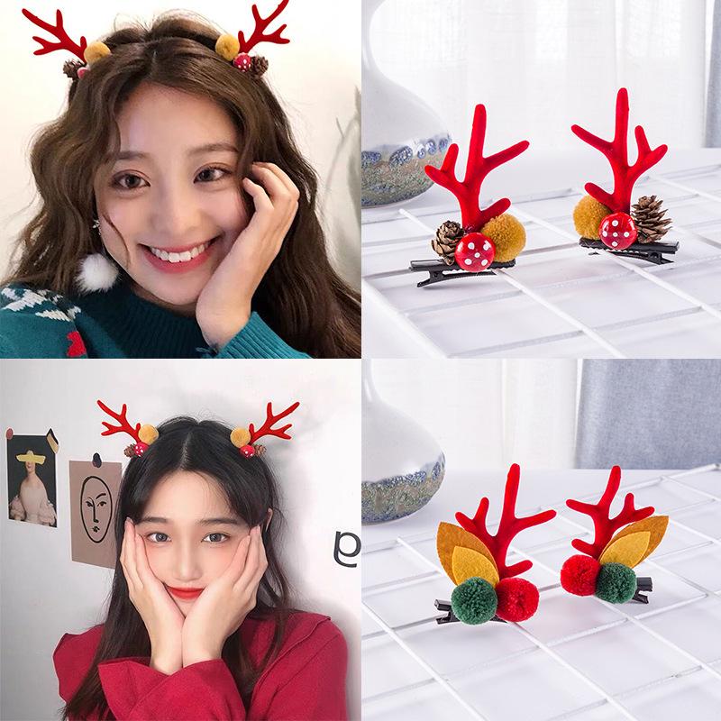Christmas Reindeer Antler Hair Clip – Cute Cartoon Design for Kids & Women