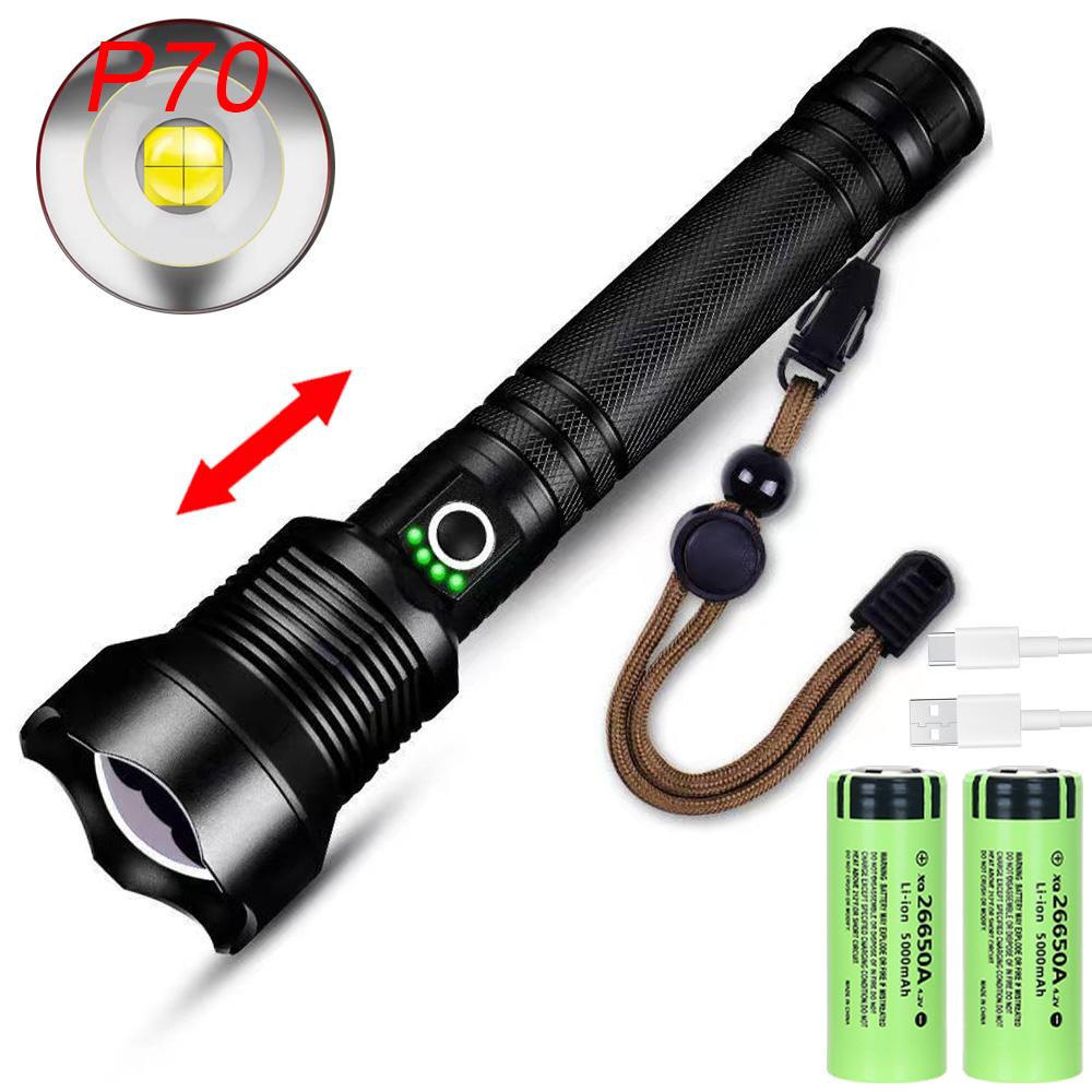 XHP90 Super Flashlights Torches Ultra Powerful Flashlight USB Recharge Flash Light 5000MAh LED Flashlight Zoom Tactical Lantern