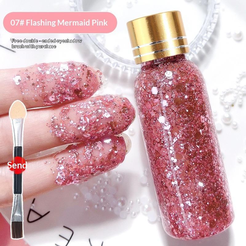 Funkelnde Flüssigkeit Große Pailletten Explosion Bühnen Make-up Performance Haare Gesicht Kleberfreies Gel Glitzer Lidschatten Make-up