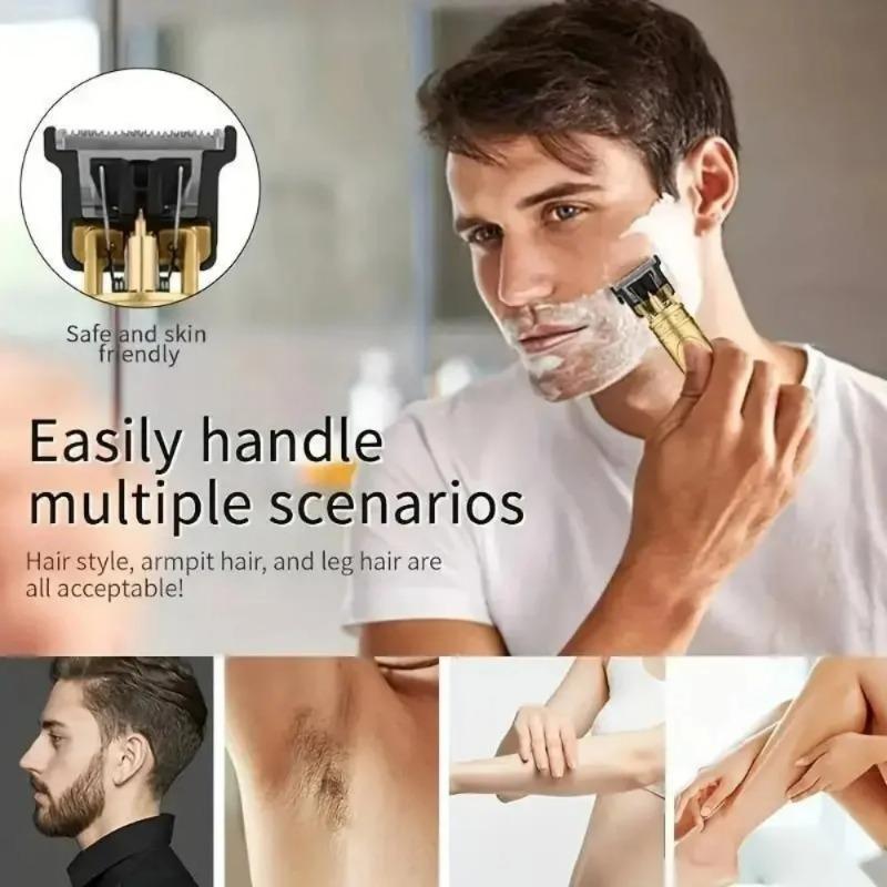 USB Rechargeable T9 Electric Hair Clipper - All-in-One Professional Trimmer for Men's Hair & Beard Cutting, Cordless Design