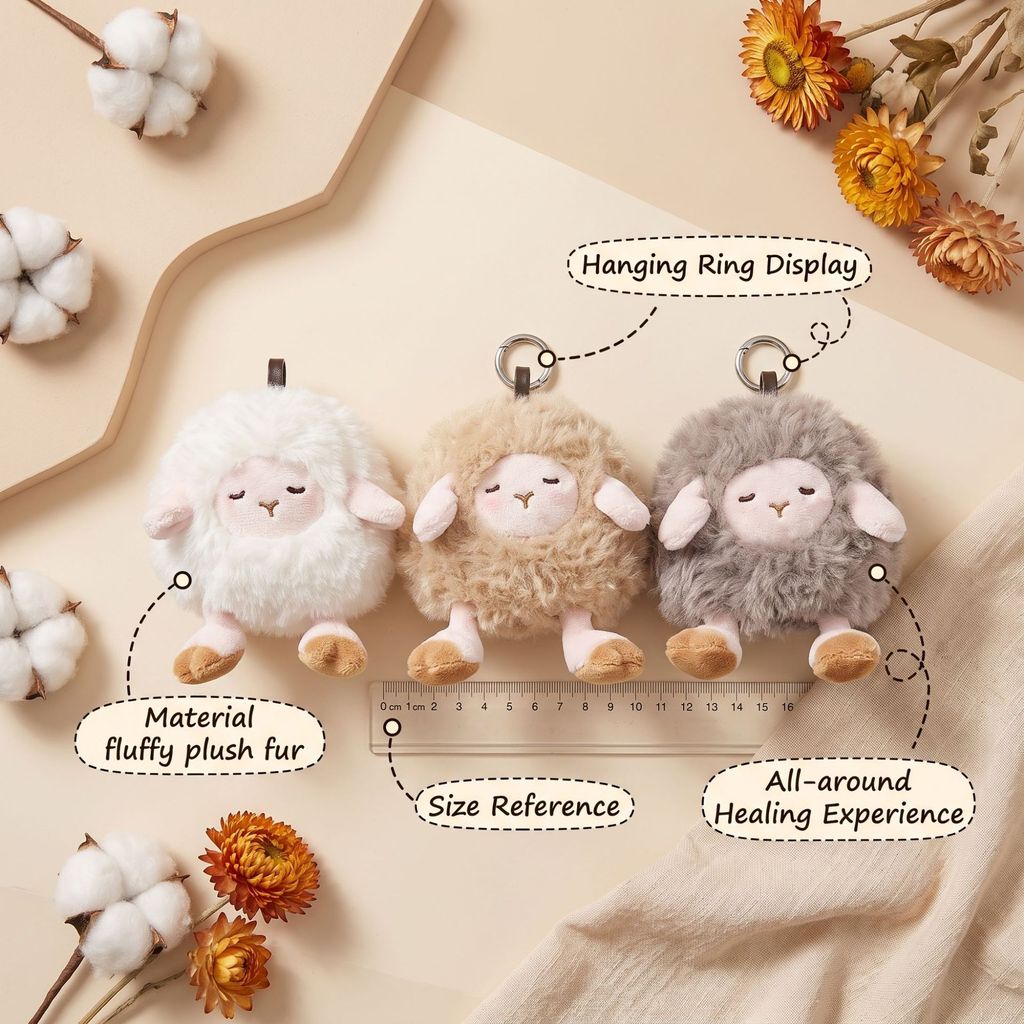 Cute Sheep Plush Pendant With Polyester Filling For Childrens Accessories