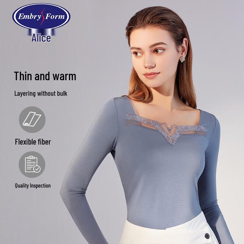 

Женский антибактериальный тонкий базовый топ с квадратным вырезом и кружевом Enlifang M