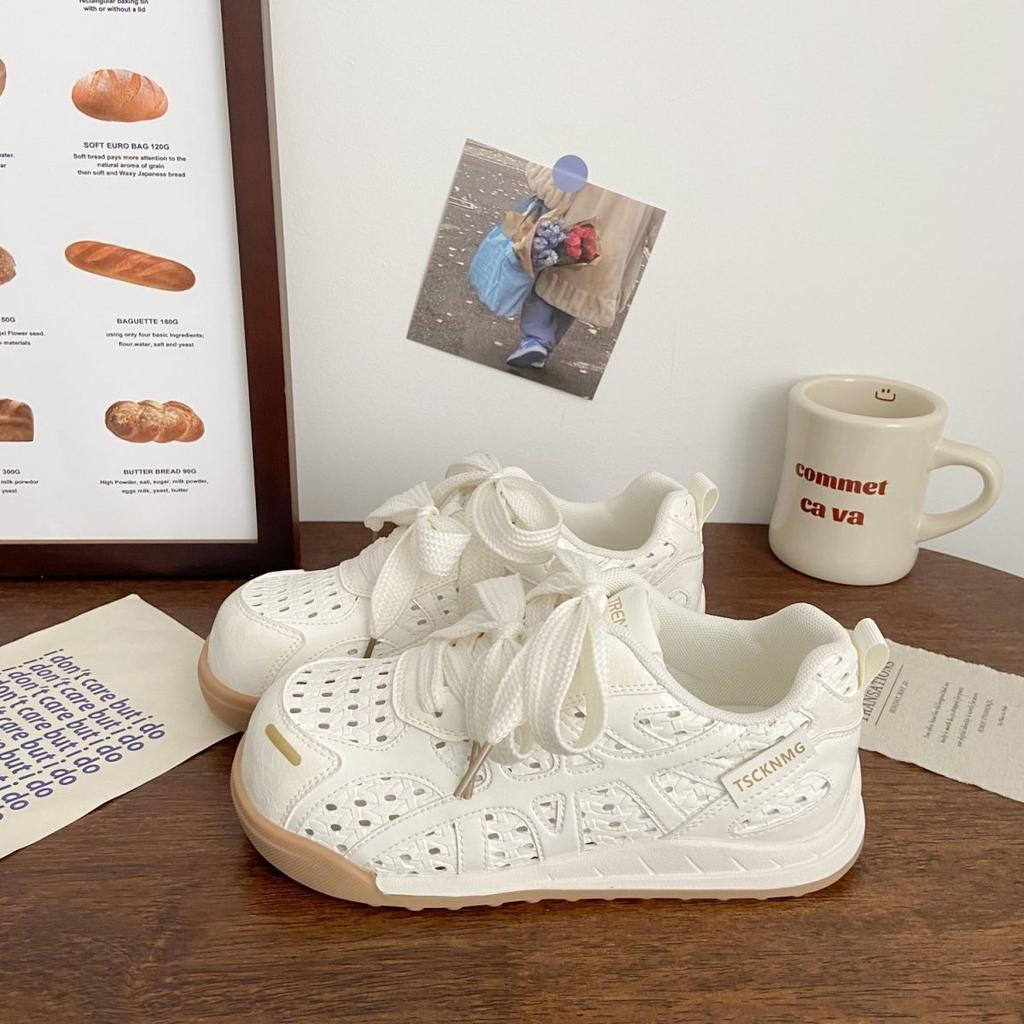 2025 summer little white shoes new ins female students height increase mesh breathable board shoes platform casual shoe board
