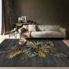 Pflanzenblätter Teppich Schwarz Gold Mode Eingangstür Fußmatte Fußabtreter Rutschfeste Fußmatte Wohnzimmer Dekor Teppich