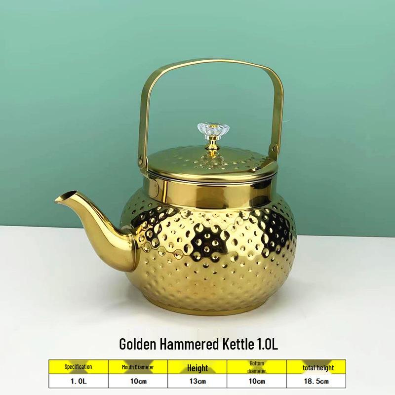 Bule de Chá de Aço Inoxidável com Infusor e Filtro para Uso Doméstico, em Restaurante ou Hotel