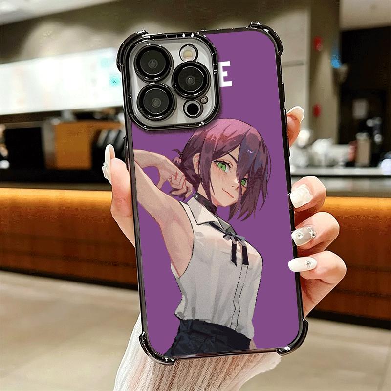 Anime Character R-Reze CSM Soft Phone Case For iPhone 15 16 17 Air 14 Pro Max 16E Plus 13 12 Mini Plating Anti-Fall Fundas