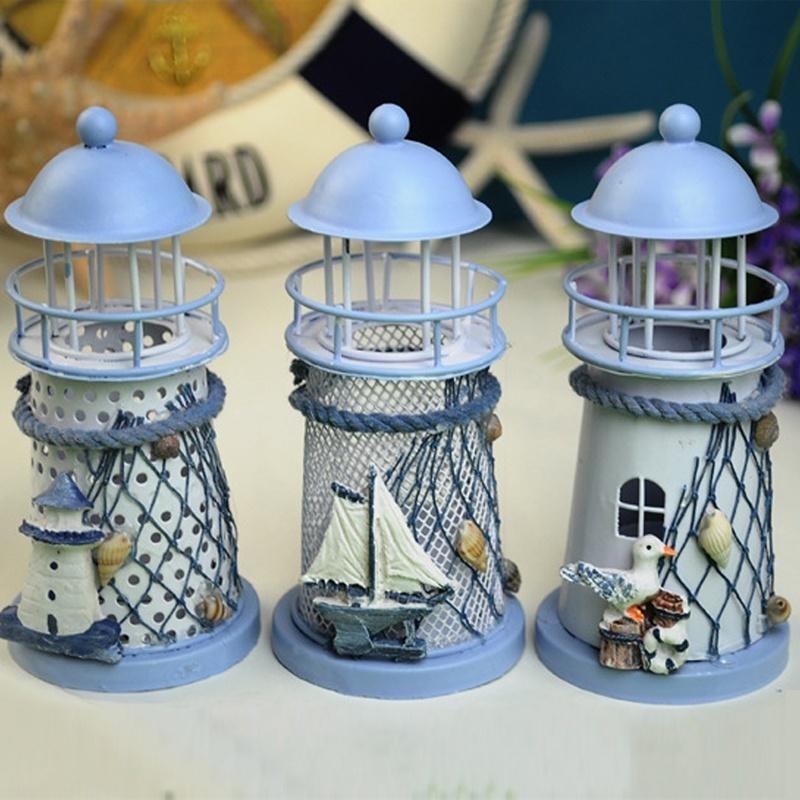 Vintage Mediterranean Style Iron House Candlestick Candelabrum Candle Holder