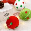Hanging Christmas Decorations Plush Christmas Balls Elegant Plush Christmas Ball Ornaments with Lanyard for Home for Xmas
