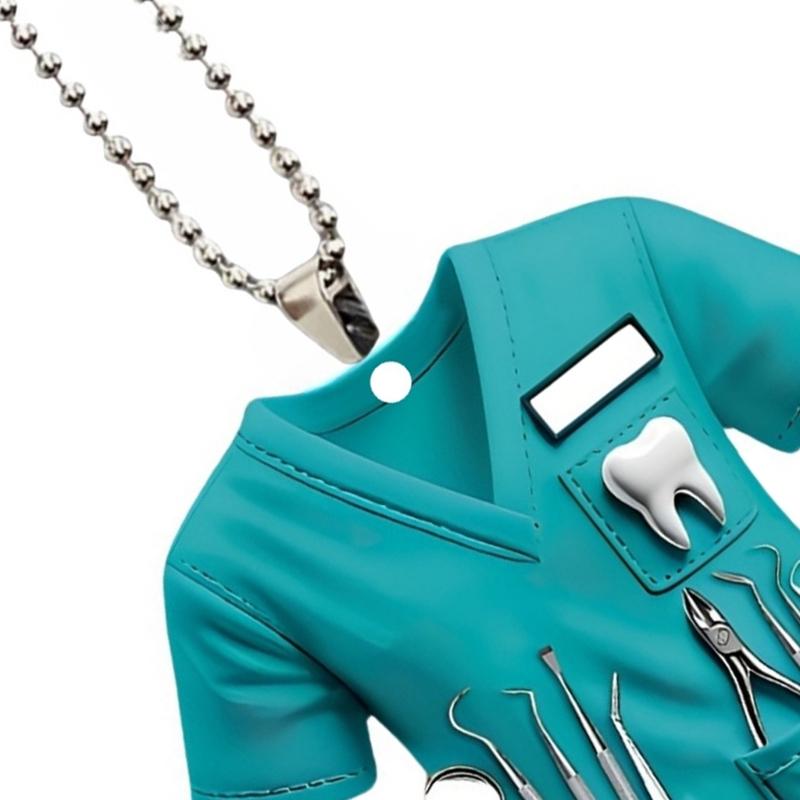 Lusterko wsteczne samochodowe montowane Dekoracja o tematyce dentystycznej Kostium dentysty Wisiorek Akrylowa ozdoba Urok Wisząca dekoracja