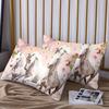 3Pcs Modern Fashion Bedding Set (1*Quilt Cover + 2*Pillowcase Without Core) Pink Floral Running Horse 3D Print Bedding Set