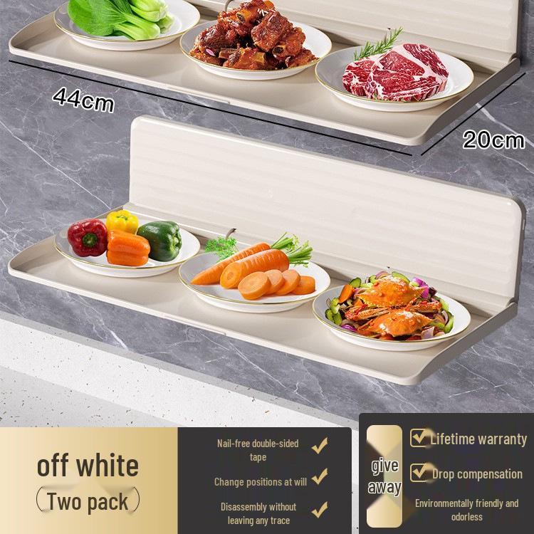 Extendable Wall-Mounted Plastic Dish Rack: Folding Kitchen Prep and Plate Storage Solution