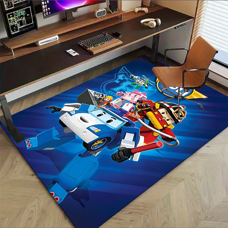 1pc Robots Garden Carpet for Playroom Bedroom Living Room Sofa Home Decor,kids Game Area Rug Non-slip Floor Mat Y730155