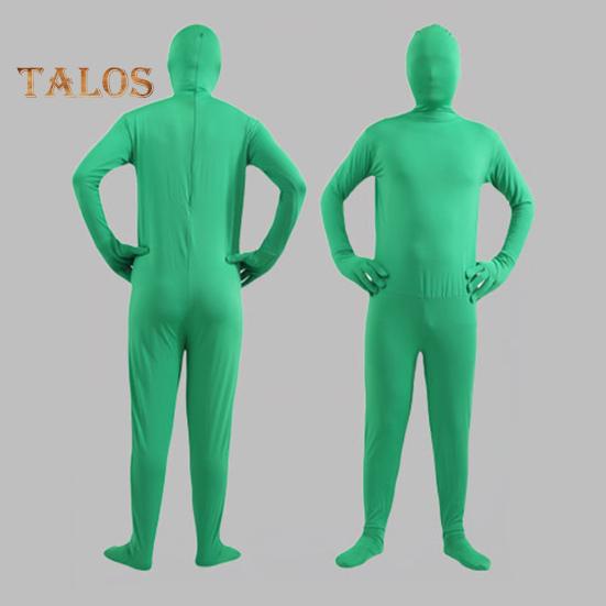 Unisex Halloween Jumpsuit Tight Fit Breathable Long Sleeves Hooded Elastic Solid Color Invisible Jumpsuit Zipper Back Bodysuit Props Party Costume