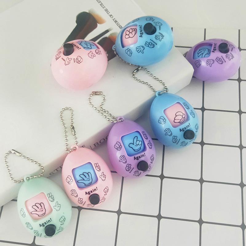 Kids Educational Rock-Paper-Scissors Egg Game Keychain