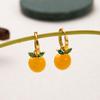 18K Gold-Plated Fruit & Vegetable Earrings: European & American INS-Inspired Fresh Design