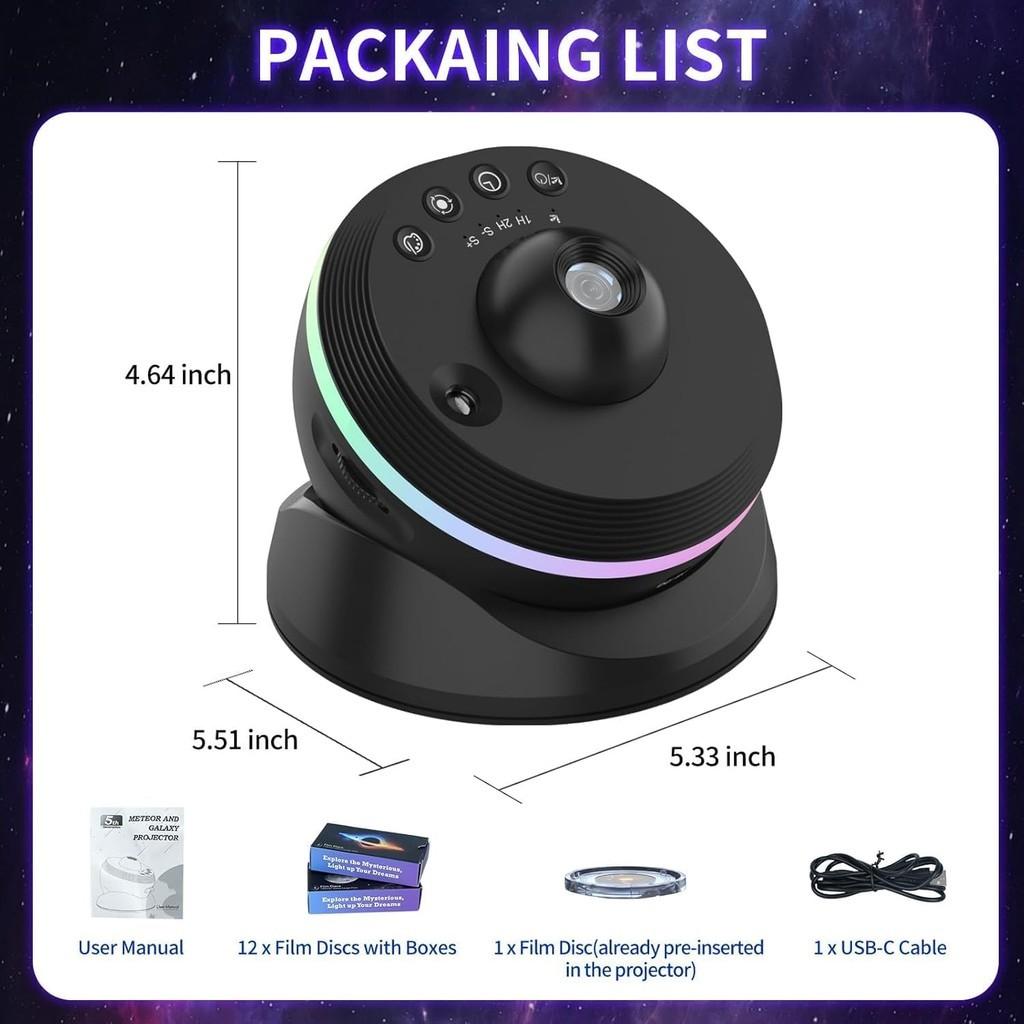 13-in-1 Galaxy Light Projector Planetarium Star Sky Projector Kids Adults Bedroom Decoration Realistic Starry Sky Night Lamp