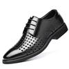 Low Heel Mesh Lightweight Plain Social Shoe for Men Italian Cowhide Suit Luxury Designer Black Footwear Official Dress Shoes Man