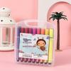 Washable Hard-Tip Watercolor Pens for Kids, 12 Colors, Triangular Barrel, Large Capacity, Boxed Set.