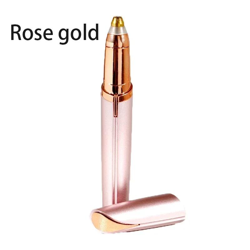 

1 шт. электрический триммер для бровей Триммер для бровей Удалитель волос на лице Женский макияж Безболезненный автоматический инструмент для тримминга бровей розового золота