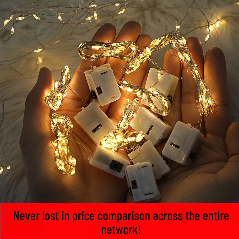 LED Copper Wire Fairy Lights - Three-Level White Box String Lights for Decorative and Atmosphere Settings