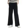 Fila White Series Fashion Simple Solid Color Mid Waist Flared Loose Wide Leg Casual Pants Women Pants Black F11W443601F-BK