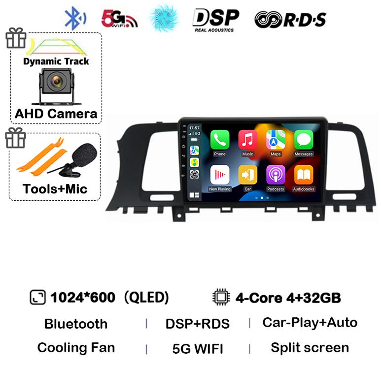 Android 14 CarPlay Auto Car Radio For Nissan Murano Z51 2008-2016 360 Stereo Multimedia Video Player 4G WIFI Navigation GPS BT