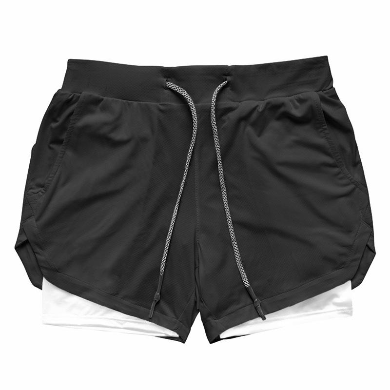 Herren Schnelltrocknende Doppellagige Sportshorts - Sommer Laufen, Basketball & Training