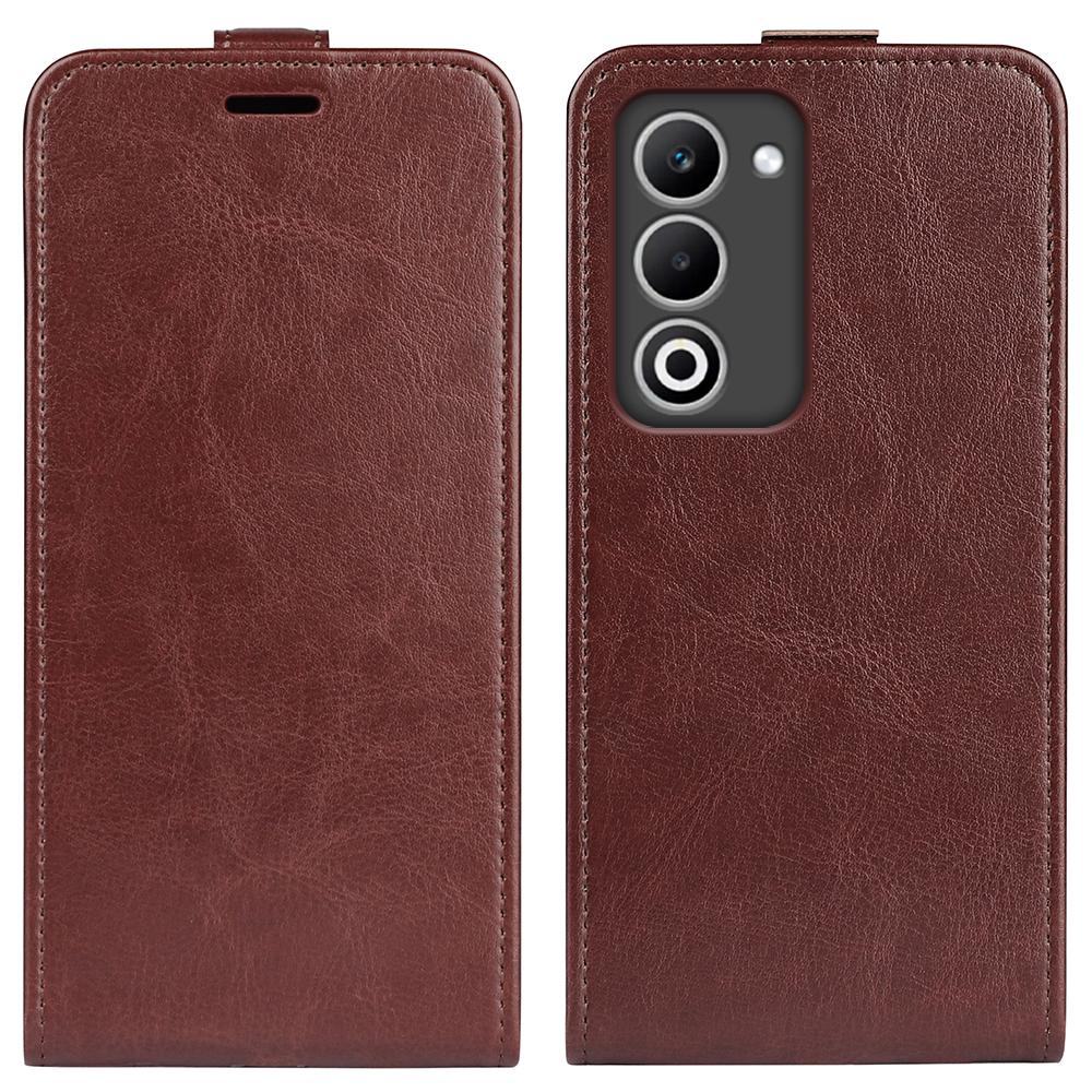 For Oppo A5 5G Case with Card Slots Vertical Flip Leather Phone Cover - Brown