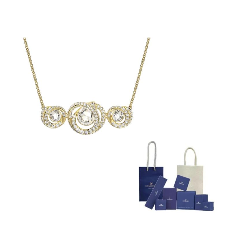 Swarovski Generation Avant-Garde High-End Imitation Kristall Halskette Damen Halskette Gold 5636586 Box+Shopping Bag (Random Color) beige