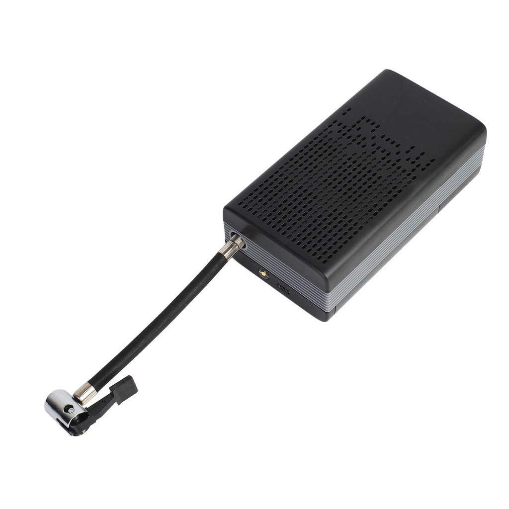 Digital Display Car Tire Pump Wireless Portable USB Rechargeable Cordless Pump with Light for Motorbike Bike Football Basketball Black Metal Plas