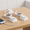12FT Length Twin Extension Cord 2 USB-A Ports Split Power Strip  Overload Protectio