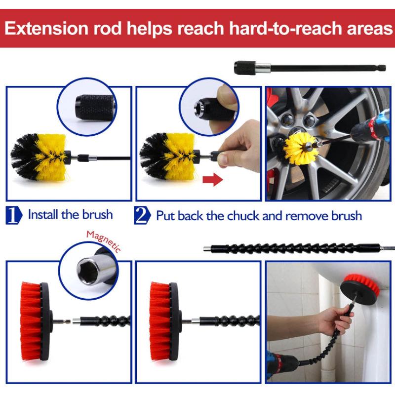 Brosse de nettoyage électrique multifonctionnelle: Perceuse-visseuse pour le polissage du carrelage, de la salle de bain et de la voiture
