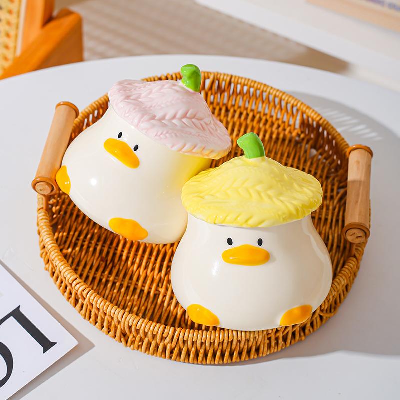 Cana Ceramică Creativă Drăguță Rață Suvenir Aspect Înalt Drăguț Animal de Companie Personalitate Desen Animat Ceașcă de Cafea Cană Înaltă