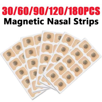 30/60/90/120/180 ks Náplasti na dýchání nosem Magnetická přísavka Železné nosní proužky Zlepšují proudění vzduchu Zlepšují spánek Redukce chrápání Nástroj