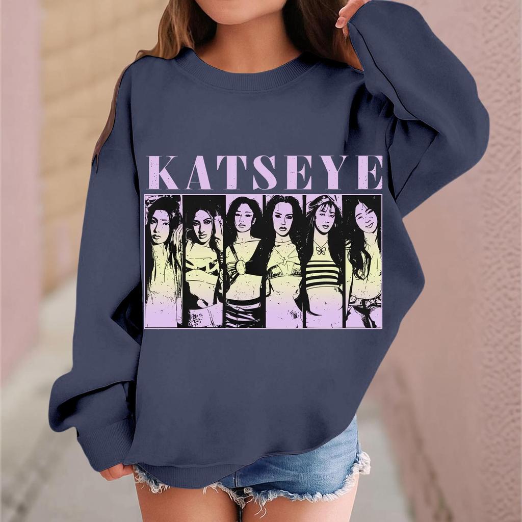 Kids Long Sleeve Printed Neck Sweatshirt Casual Pullover Top