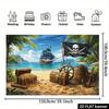 Fondo de Tesoro Pirata, Tela de Fondo de Playa Caribeña, Decoración de Fiesta