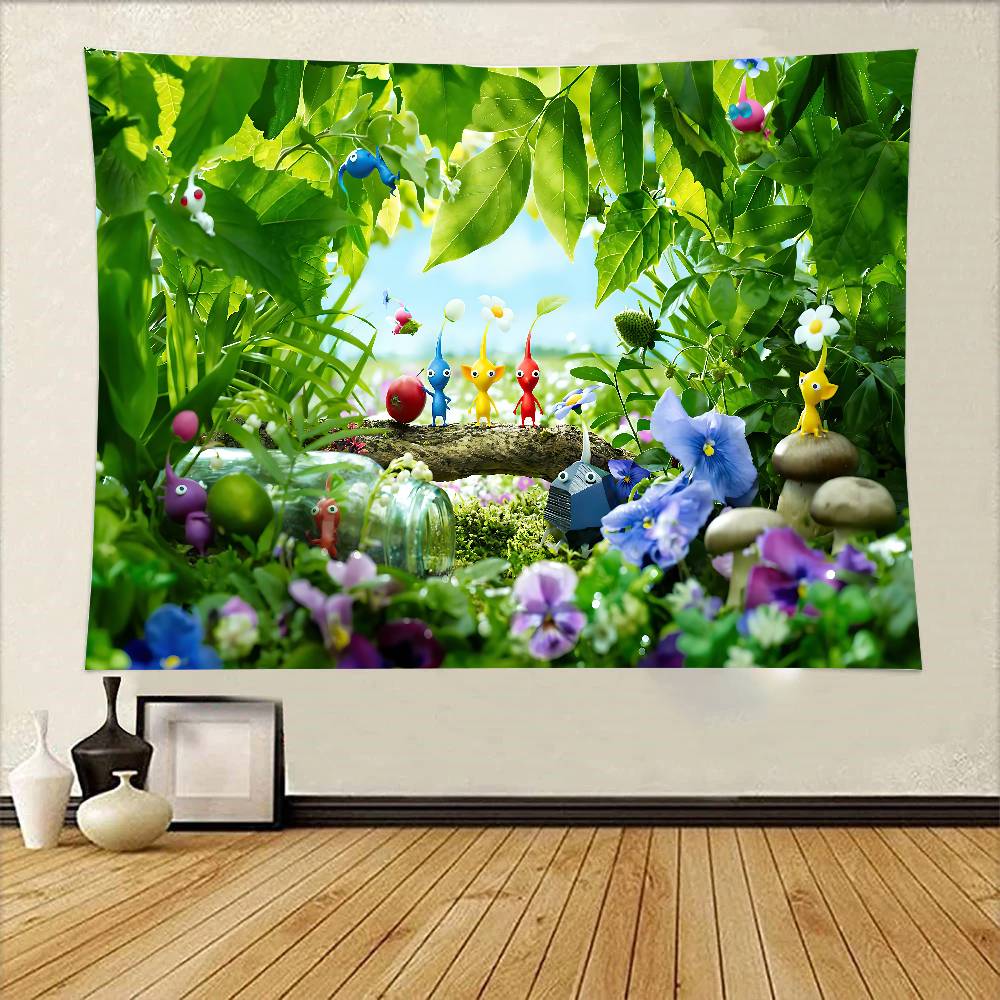 

Lovely PPikminS Tapestry Wall Hanging Printed Polyester Tapestry INS Decoration Wall Decor 74x94cm(29x37in)