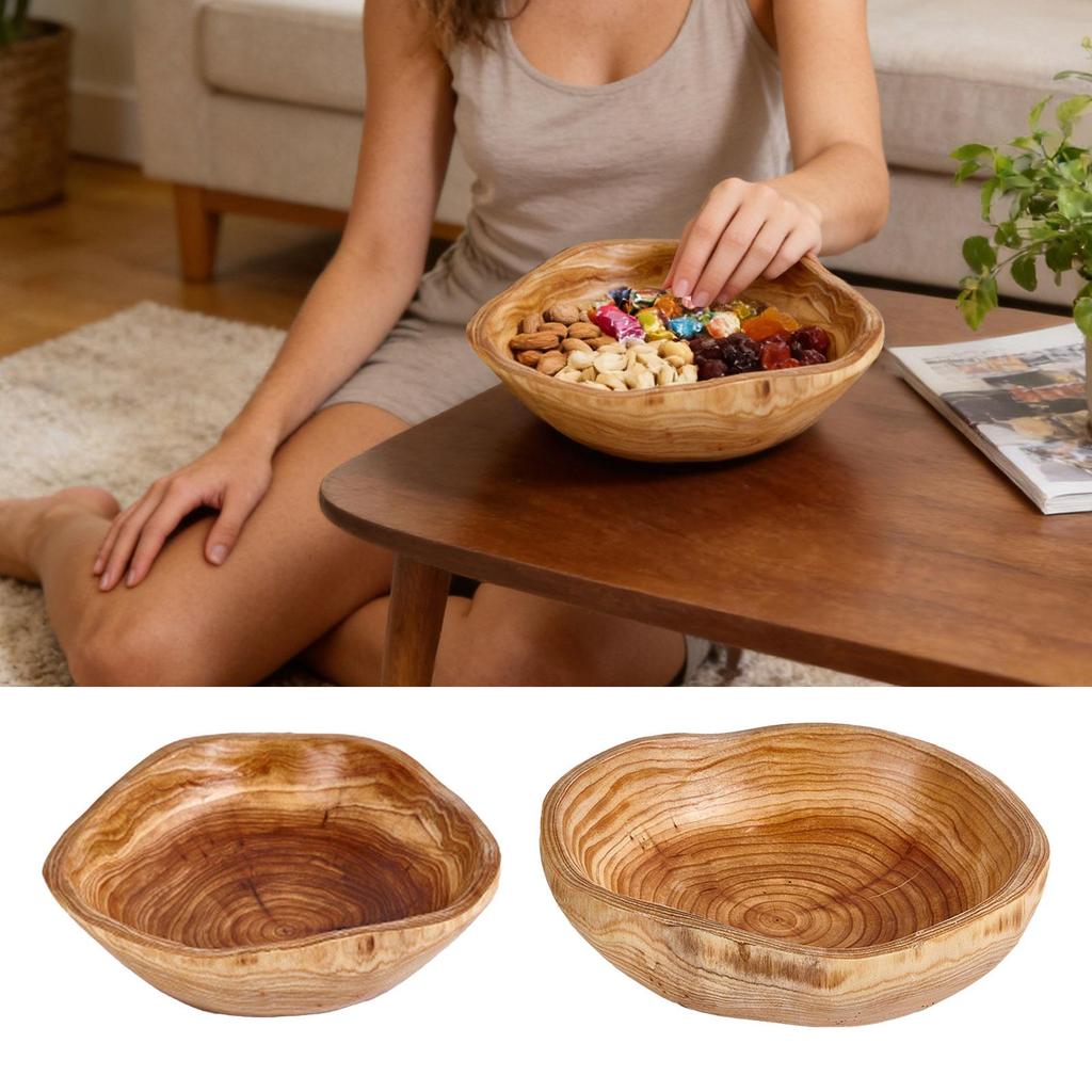 Salad Bowl Noodle Bowl Food Storage Mixing Serving Bowl Soup Bowl Anti-scalding Wooden Bowl Dessert Fruit Salad Mixing Rice Bowl