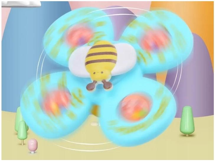 Fidget Spinner Z Przyssawką Sensoryczna 3 Sztuki