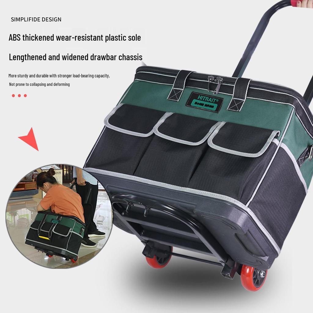Multifunctional Wear-Resistant Toolkit Trolley with Large-Capacity Storage Canvas Bag