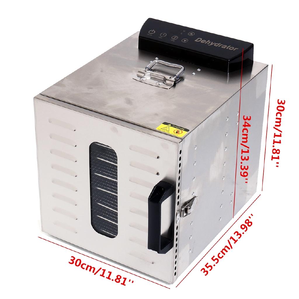 360W 8 Layers Commercial Professional Fruit Food Dryer Stainless Steel Food Fruit Vegetable Pet Meat Air Dryer 30x35.5x30cm