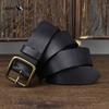 Korean Style Personality Fashion Genuine Leather Pin Buckle Pure Copper Men's Belt Men's Pure Cowhide Versatile Retro Belt