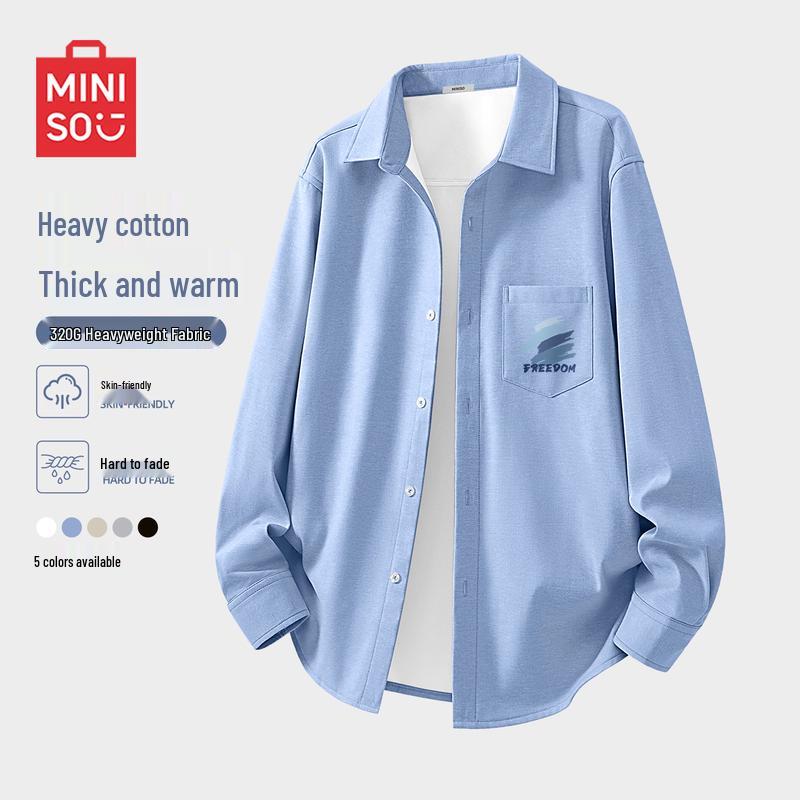 MINISO Men s Plush-Lined Oxford Shirt L
