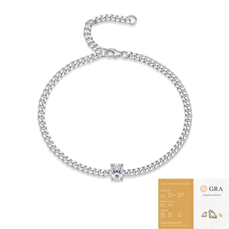 New Product Bracelet Women'S Niche Design 925 Silver Light Luxury Hip-Hop Style Moissanite Jewelry