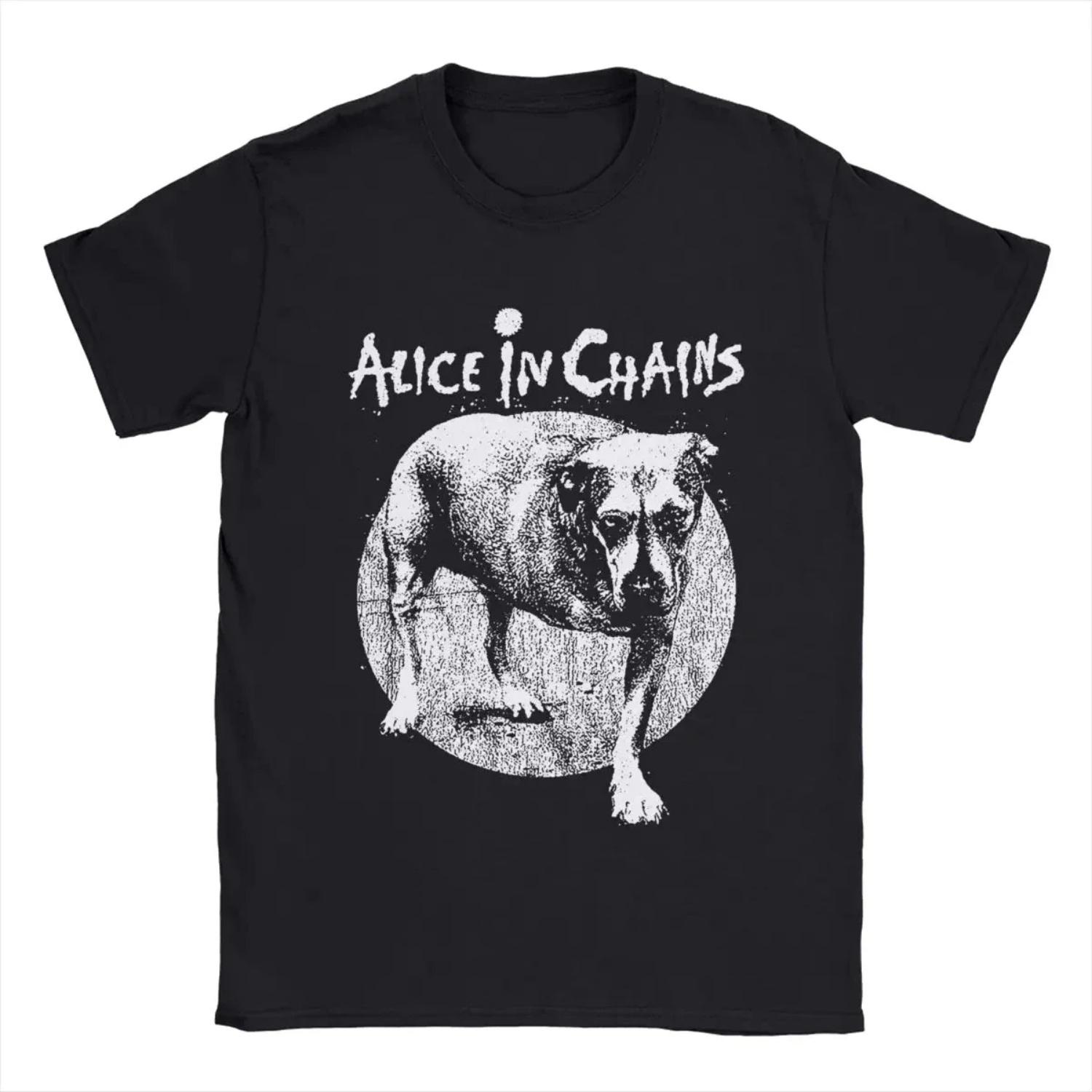 

s Rock Alice in Chains T Shirt Tops Awesome Short Sleeve Crew Neck Tee Shirts Graphic T Shirts Clothing Vintage Y2K S чёрный